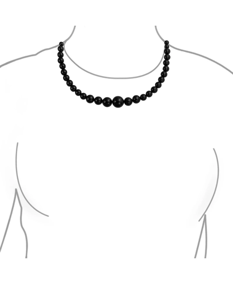 Bling Jewelry Graduated Round Bead Ball Strand Natural Stone Necklace 18 Inches