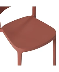 Outdoor Modern Stackable Plastic Patio Dining Chairs (Set of