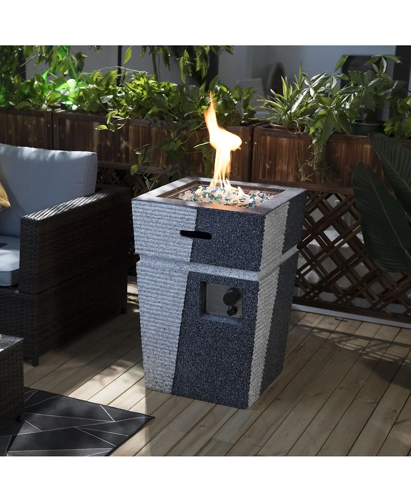 Outdoor Concrete Fire Pit Column Propane Fire Pit Patio Gas Fire Pit