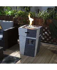 Outdoor Concrete Fire Pit Column Propane Fire Pit Patio Gas Fire Pit