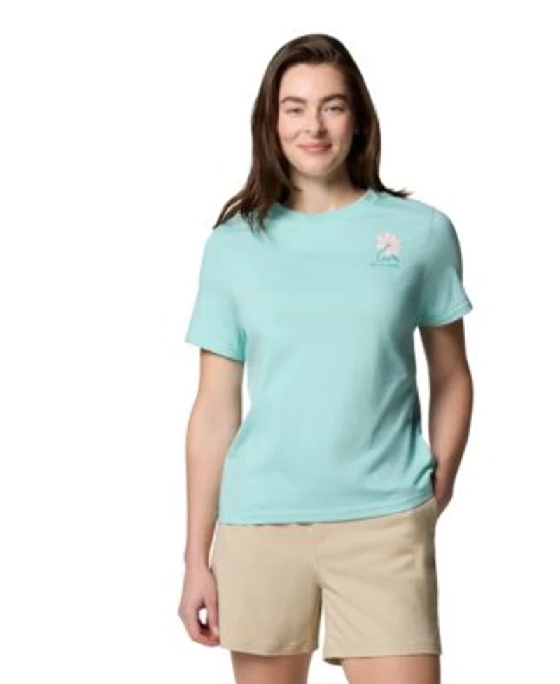 Columbia Womens Rolling Bend Graphic Short Sleeve Top Xs 3x