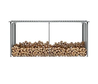 Garden Log Storage Shed Galvanized Steel 129.9"x36.2"x60.2" Gray