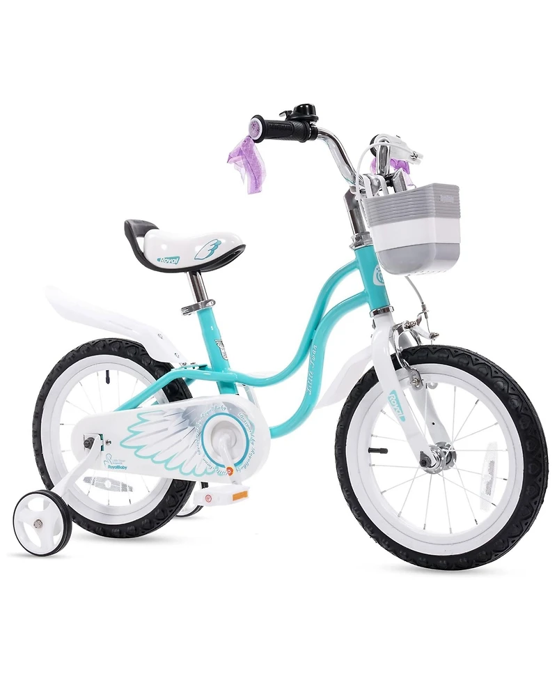 RoyalBaby Princess Girl Bicycle 16" with Training Wheels & Kickstand, Blue