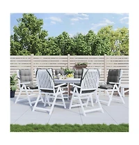 Lowback Chair Cushions 6 pcs Gray Oxford Fabric