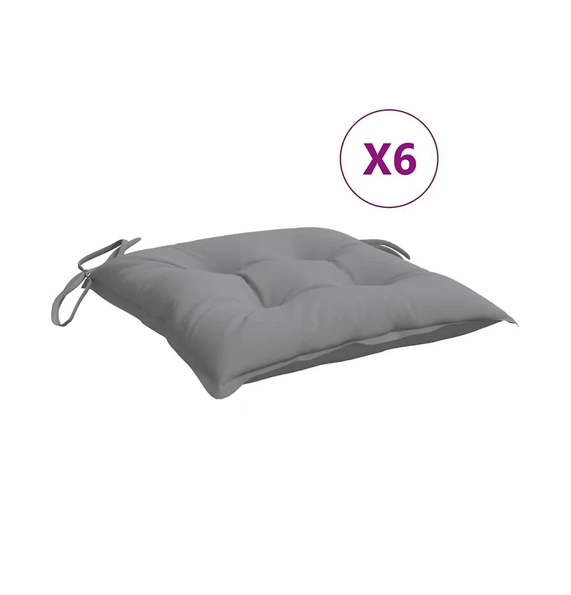 Chair Cushions 6 pcs Gray 15.7"x15.7"x2.8" Oxford Fabric