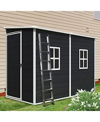 Streamdale 4x8ft Outdoor Storage Shed with Floor, Windows, Doors
