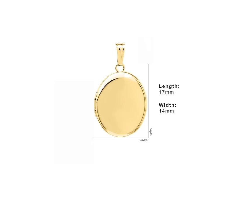 Yellow Gold Filled Oval 14mm Polished Locket for Women
