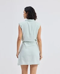 Reistor Women's Drawstring Shirt Dress Stripes