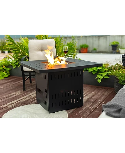 Streamdale 34inches Steel fire pit table Gas Fire Pit for Outdoor Outside Patio Deck and Garden Black