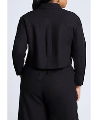 Eloquii Women's Elements Boxy Button Down Shirt
