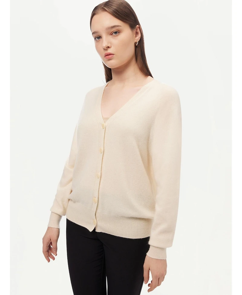 Gobi Cashmere Women's 3D Cashmere Button-up Cardigan