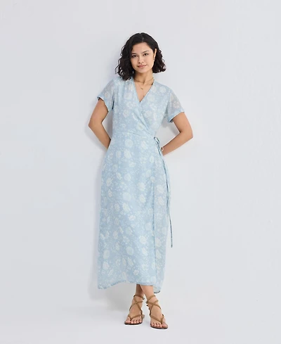 Reistor Women's Maxi Wrap Dress Florals