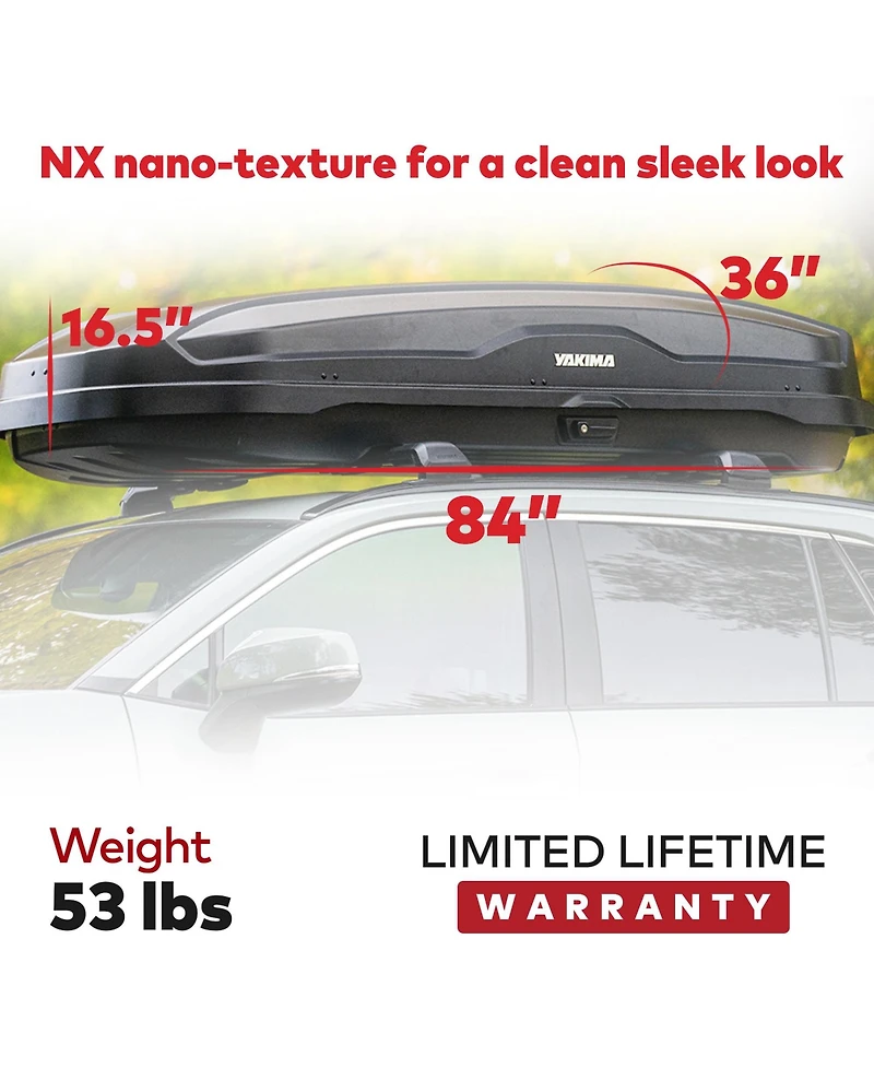 Yakima Nx 18 Cubic Ft General Vehicle Cargo Box for StreamLine Crossbars, Black