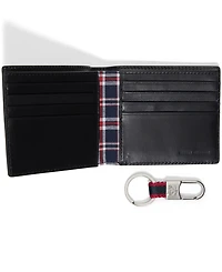 Brooks Brothers Men's Wallet Kc Box Leather Wallet with Change Purse
