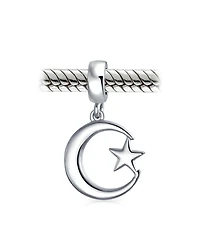 Bling Jewelry Inspirational Celestial Moon Star Dangle Charm Bead Sterling Silver for Bracelet