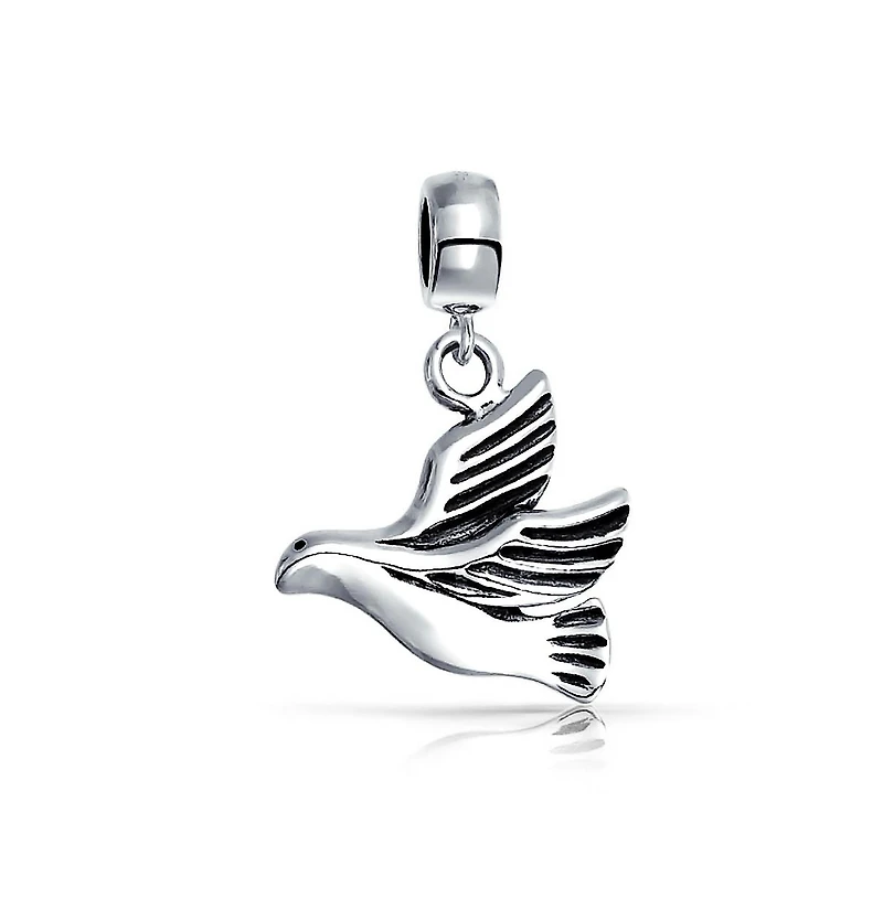 Bling Jewelry World Peace Dove Dangle Charm Bead Sterling Silver European Bracelet