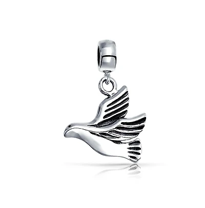 Bling Jewelry World Peace Dove Dangle Charm Bead Sterling Silver European Bracelet