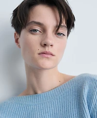 Mango Women's Boat Neck Ribbed Sweater