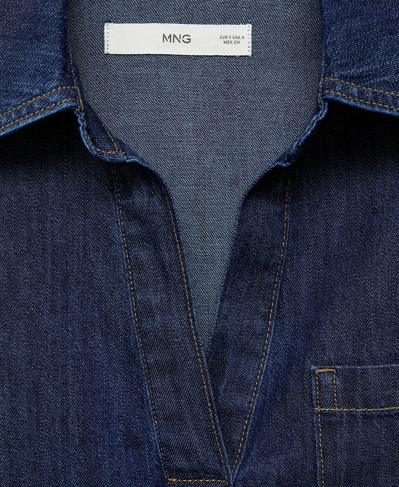 Mango Women's Denim Cotton Shirt