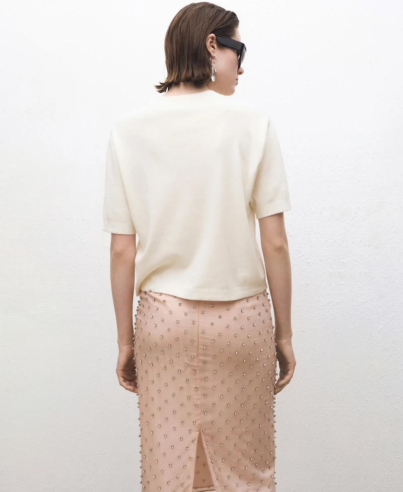 Mango Women's Short-Sleeved Wool-Blend Sweater