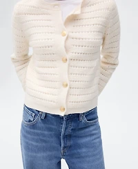 Mango Women's Openwork Details Knitted Sweater