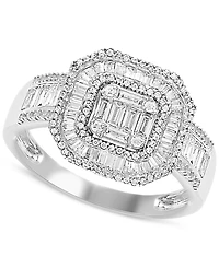Diamond Cluster Statement Ring (2 ct. t.w.) in 14k White Gold