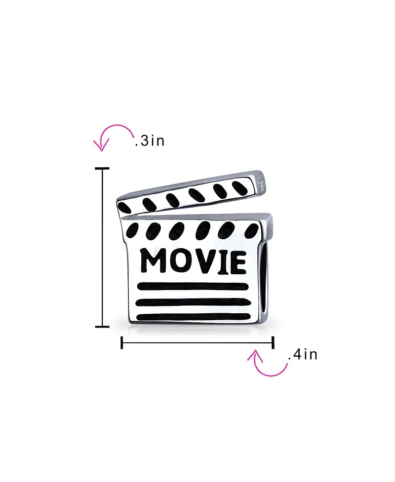 Bling Jewelry Theater Lover Clapboard Charm Bead European Bracelet in Sterling Silver