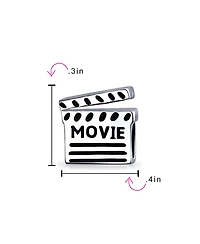 Bling Jewelry Theater Lover Clapboard Charm Bead European Bracelet in Sterling Silver