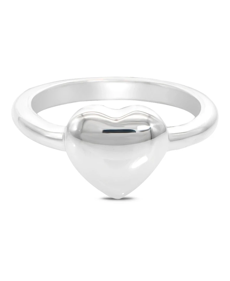 Devata Puffy Heart Ring in Sterling Silver