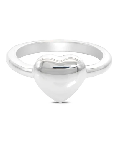 Devata Puffy Heart Ring in Sterling Silver