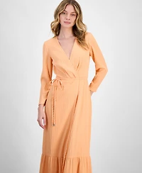 Hugo Women's Smocked Surplice Tiered Maxi Dress