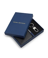 Brooks Brothers Men's Gifting Wallet and Keychain Set