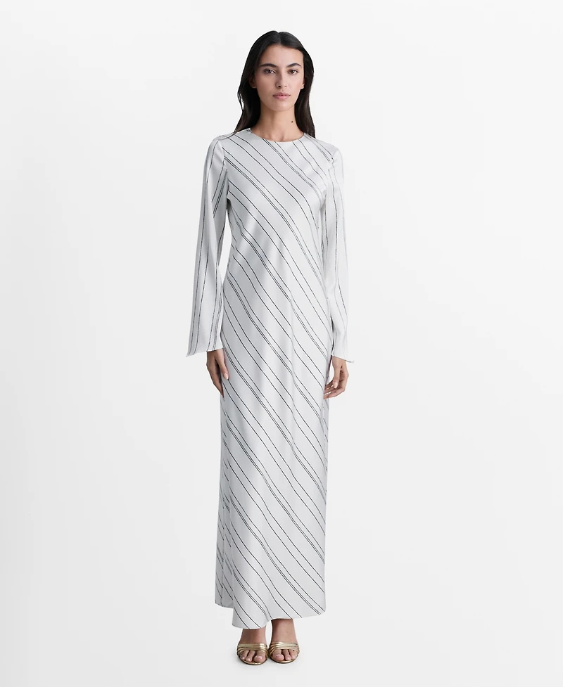 Mango Women's Striped Satin Dress