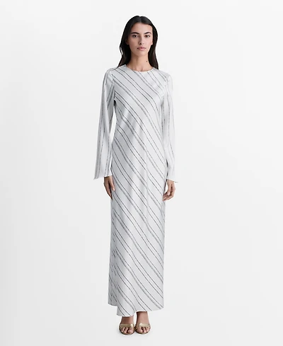 Mango Women's Striped Satin Dress
