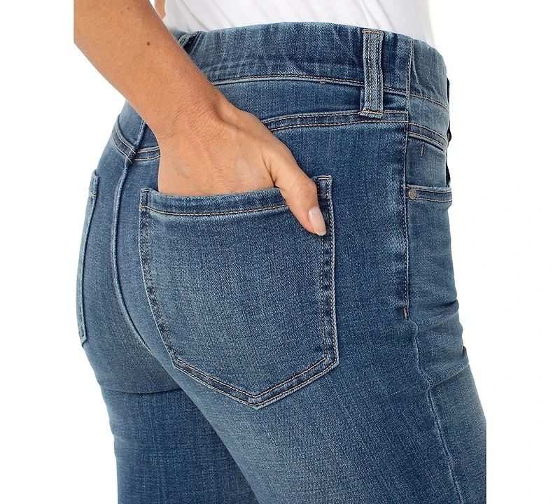Liverpool Los Angeles Petite Gia Crop Flare Button Fly Jeans