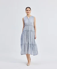 Reistor Women's The Perfect Resort Floral Midi Periwinkle Blue