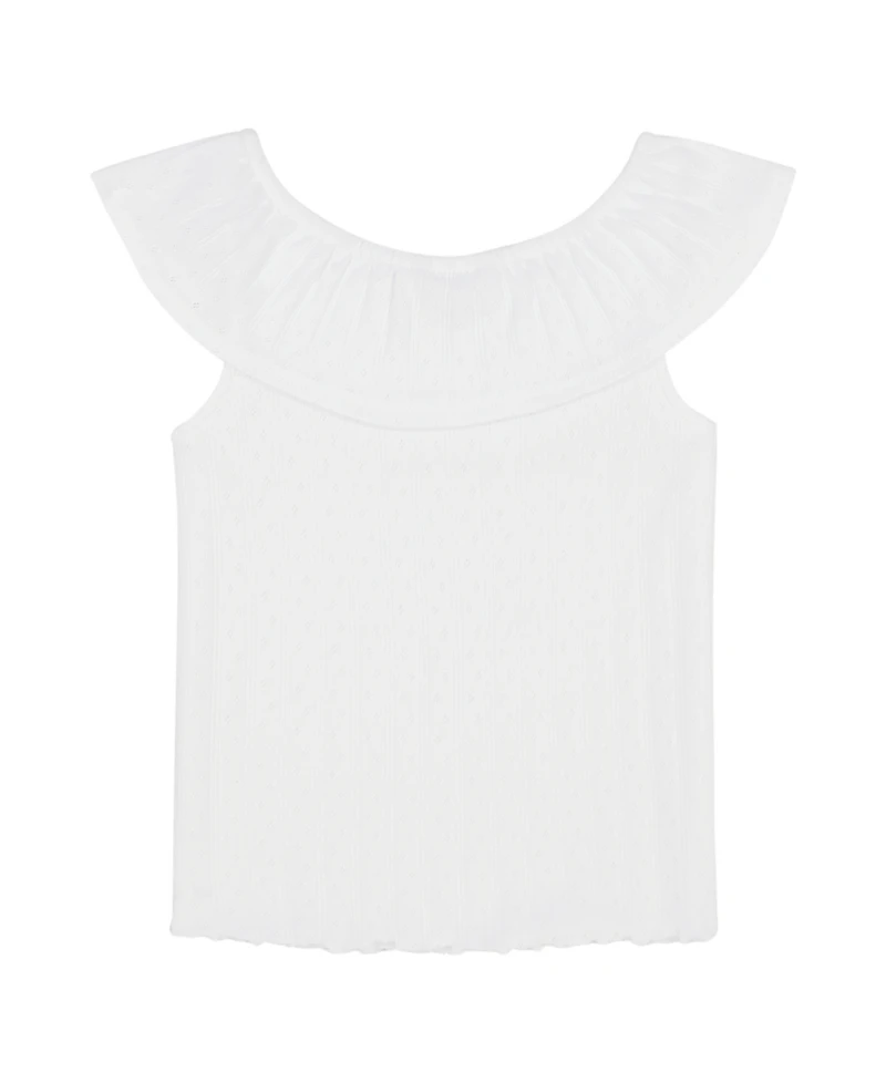 Tommy Hilfiger Big Girls Pointelle Ruffle Top