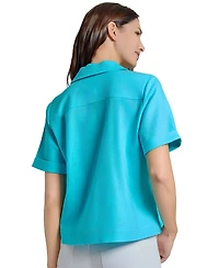 Jones New York Women's Notch-Collar Short-Sleeve Shirt