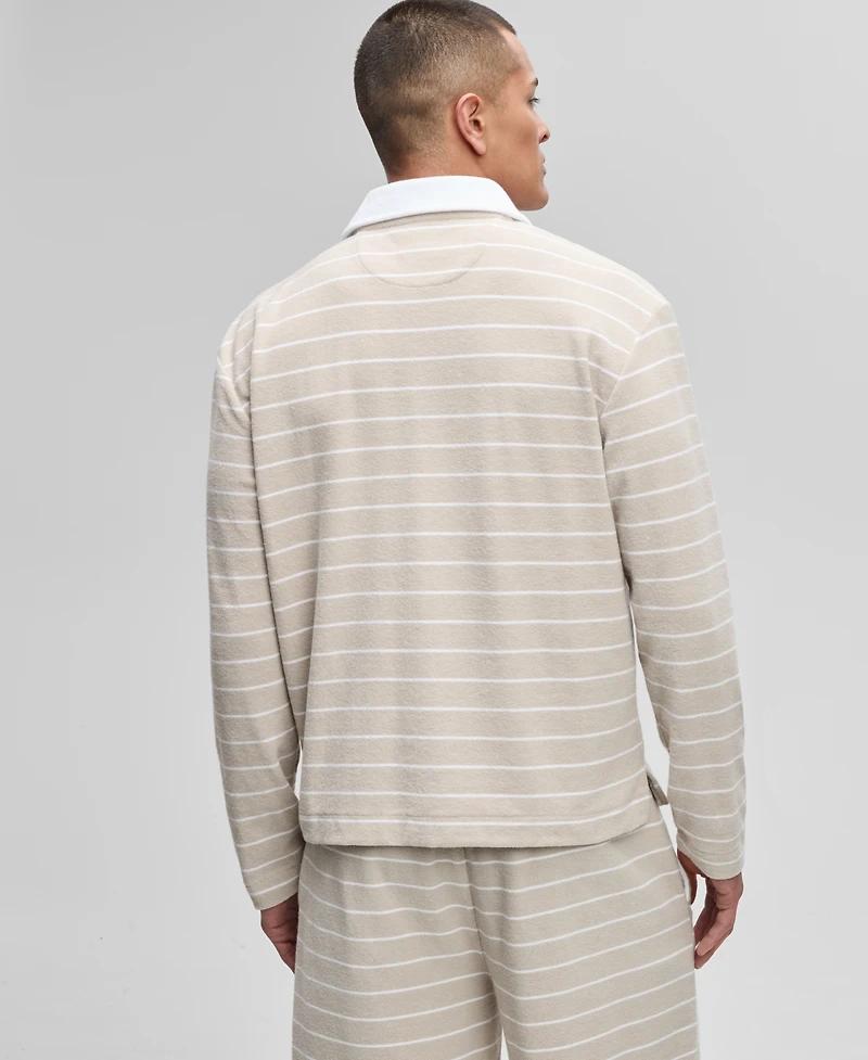 Mode of One Men's Horizontal-Stripe French Terry Polo, Exclusively at Macy's