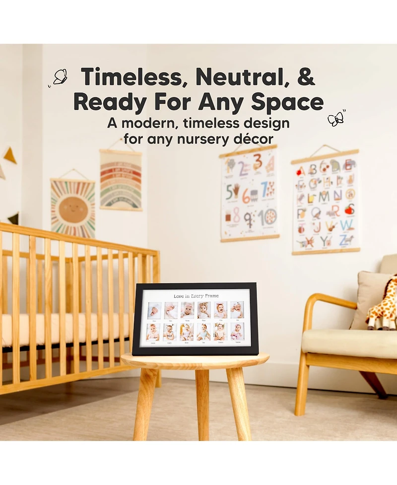 Nova Baby's First Year Photo Frame, 12 Months Newborn Baby Picture Monthly Birthday Milestone Collage