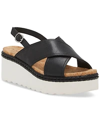 Lucky Brand Women's Pebina Crossband Platform Wedge Sandals