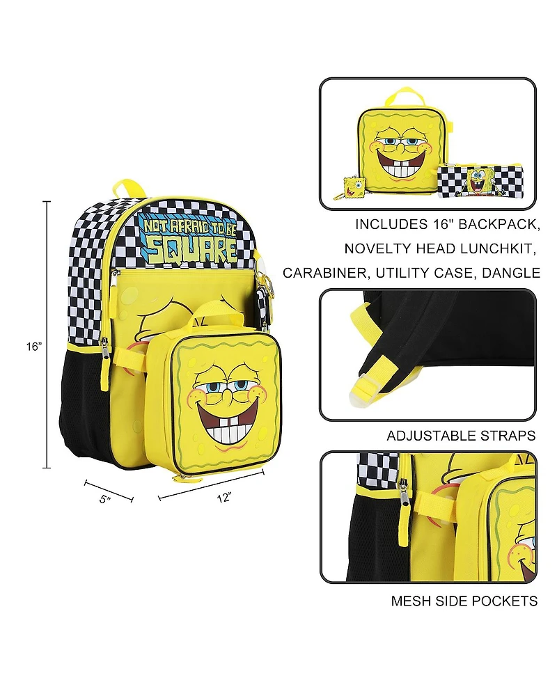 Spongebob Squarepants 5-Piece Backpack & Lunchbox Set