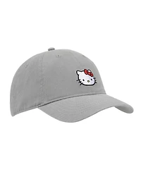 Hello Kitty Men's Embroidered Character Beige Unstructured Baseball Cap