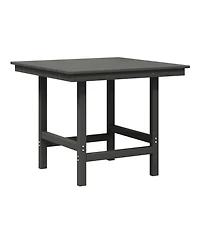 5-Piece Hdpe Outdoor Square Patio Dining Table Set with Armless Side Chairs
