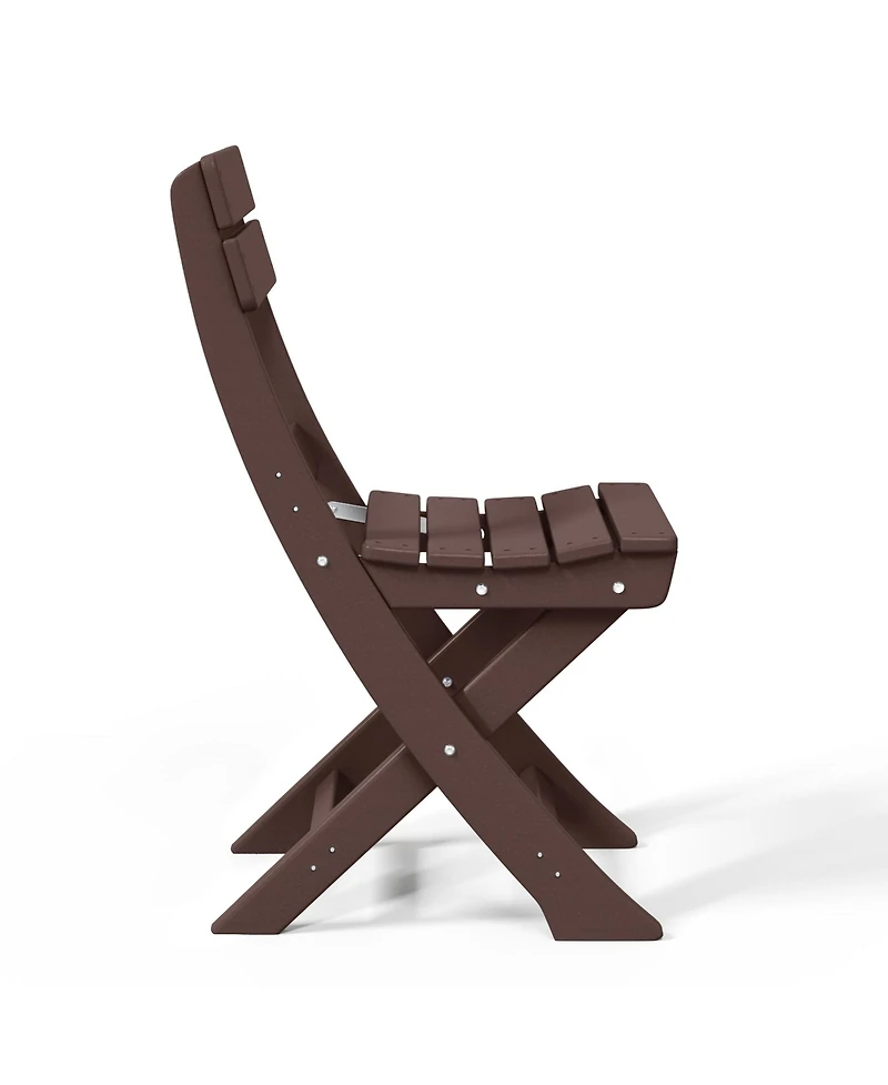 3-Piece Outdoor Hdpe Folding Patio Bistro Table and Chairs