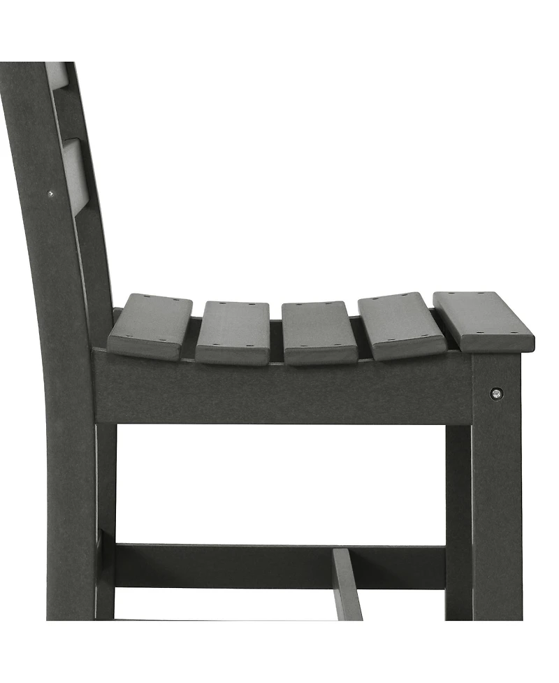 6-Piece Outdoor Hdpe Rectangular Patio Dining Table Set with Bench
