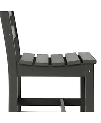 6-Piece Outdoor Hdpe Rectangular Patio Dining Table Set with Bench