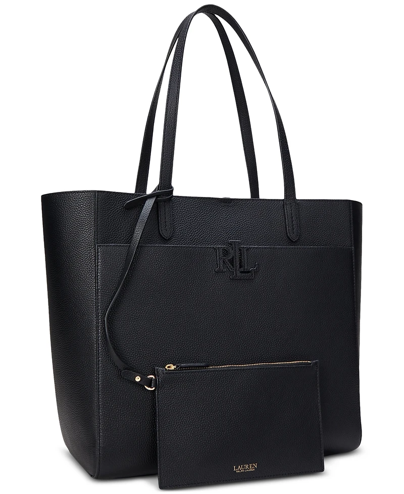 Lauren Ralph Pebbled Leather Extra-Large Cameryn Tote Bag