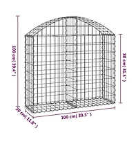 Arched Gabion Basket 39.4"x11.8"x31.5"/39.4" Galvanized Iron