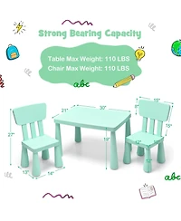 3 Pieces Toddler Multi Activity Play Dining Study Kids Table and Chair Set